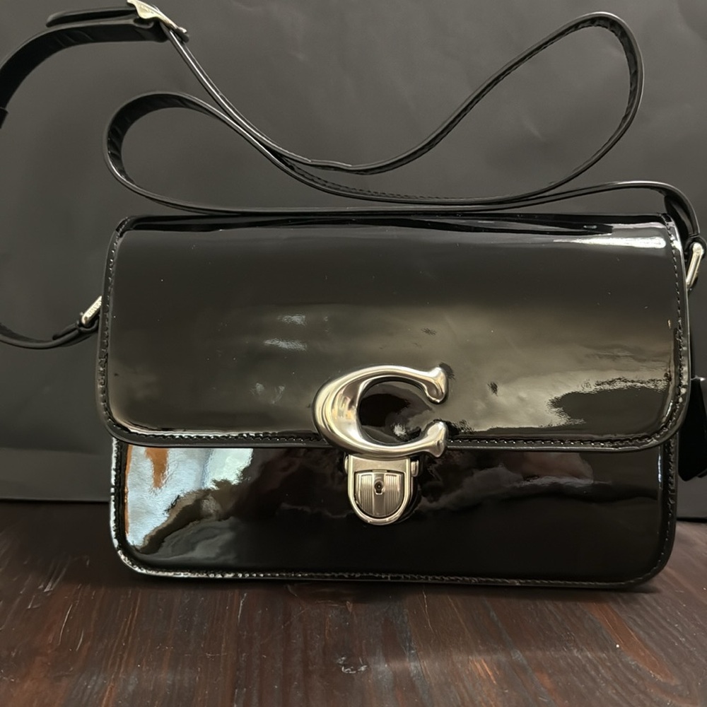 Coach Black Patent Leather Crossbody Bag